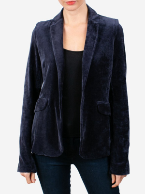 Majestic Women's Velour One-button Blazer