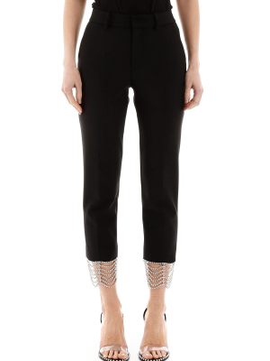 Area Crystal Hem Cropped Pants