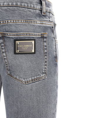 Dolce & Gabbana Logo Plaque Straight-leg Jeans