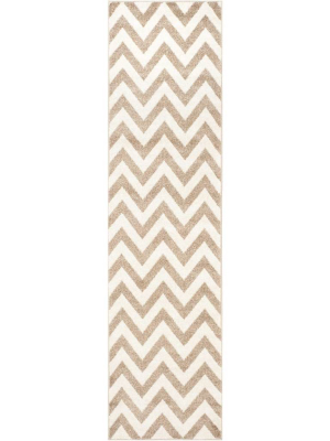 Amherst Chevron Wheat/beige Runner Rug