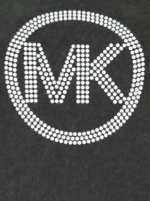 Michael Michael Kors Embellished Logo Acid Wash T-shirt