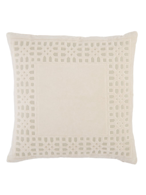 Jaipur Living Azilane Trellis Beige/ Light Gray Poly Pillow