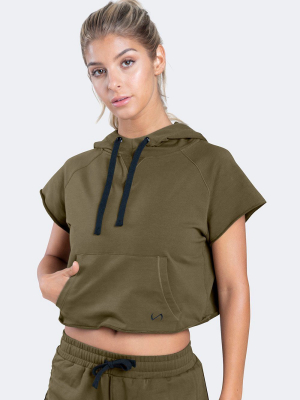 Collegiate Crop Hoodie