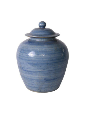 Village Lidded Jar, Denim Blue