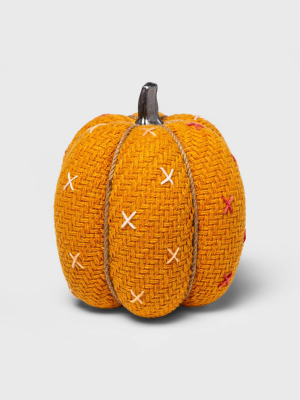 Large Tweed With Stitch Fabric Harvest Pumpkin - Spritz™