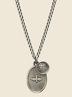 Dove Pendant Necklace - Polished Silver