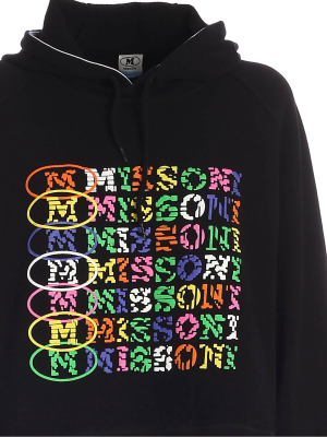 M Missoni Logo Printed Cropped Hoodie