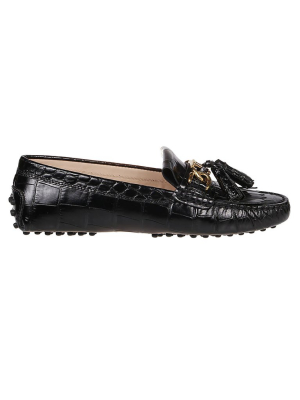 Tod's Embossed Tassel Loafers