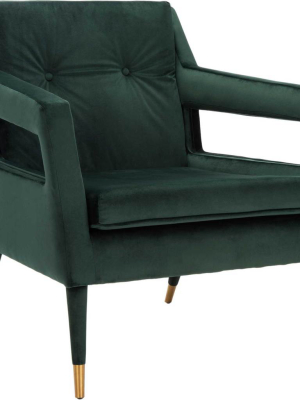 Malloy Tufted Accent Chair Forest Green/gold