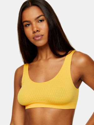 Orange Textured Sporty Crop Top