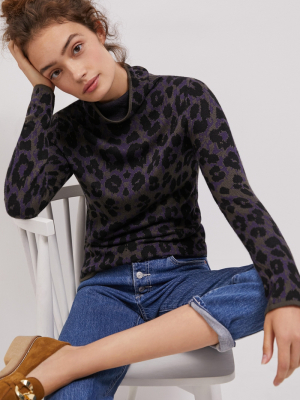 Leopard Turtleneck Sweater