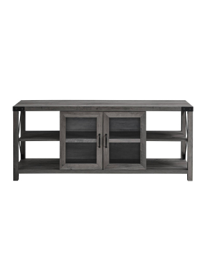 60" Farmhouse Metal Tv Stand - Saracina Home