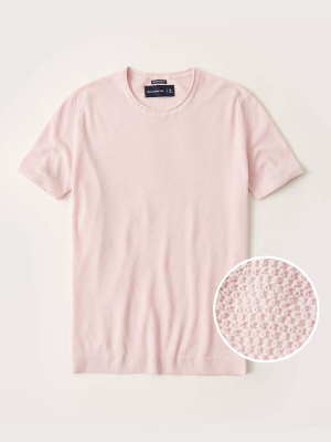 Pima Cotton Textural Knit Striped Tee