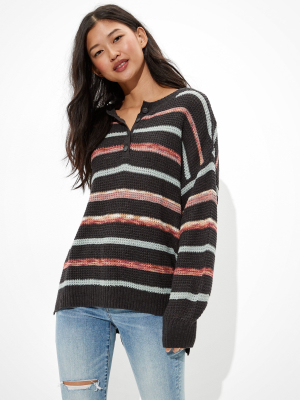 Ae Striped Henley Sweater