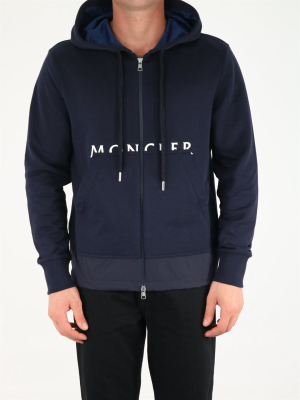 Moncler Logo Print Zip-up Hoodie