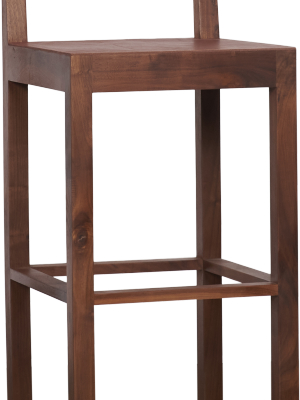 Nebraska Bar Stool – brown Leather Seat/back