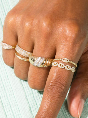 Mini Pave Puff Link Ring