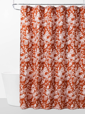 Pumpkin Patch Shower Curtain Orange - Threshold™