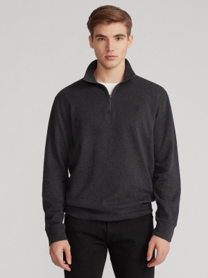 Herringbone Jersey Quarter-zip Pullover