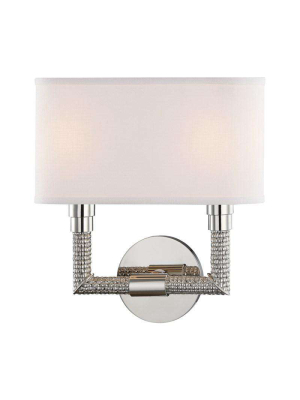 Dubois 2 Light Wall Sconce Polished Nickel