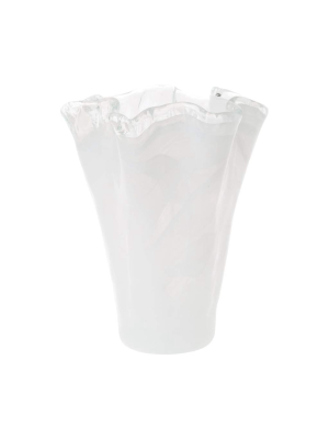 Vietri Onda Glass Medium Vase - White