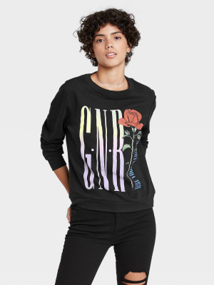 Women's Guns N' Roses Graphic Sweatshirt - Black