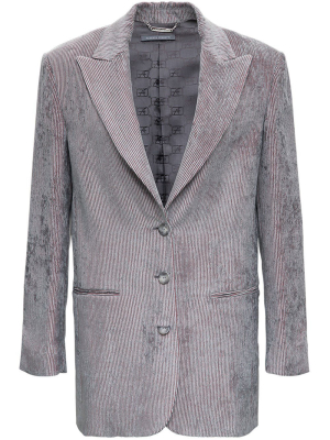 Alberta Ferretti Corduroy Single Breasted Blazer