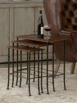 Kew Gardens Leather Nesting Tables