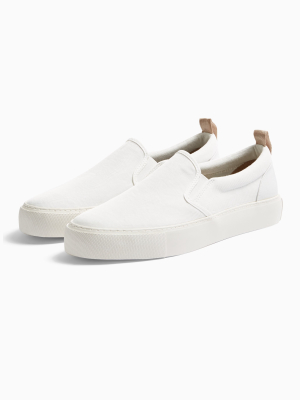 White Canvas Stargaze Slip On Sneakers