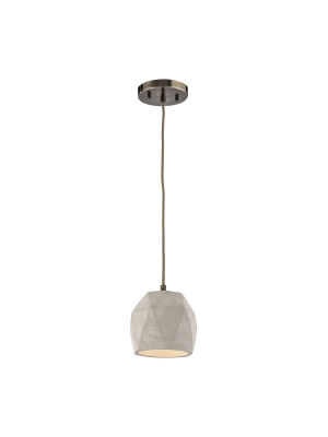 Urban Form 1-light 6 X 5 X 5 Mini Pendant In Black Nickel With Natural Concrete Shade