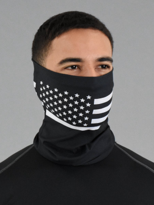 Black White Usa Flag Neck Gaiter