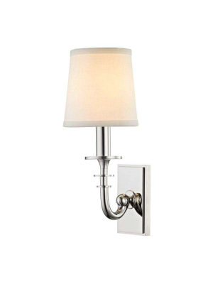 Carroll 1 Light Wall Sconce Polished Nickel