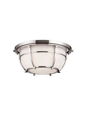 Hudson Valley Lighting Conrad 2-bulb Ceiling Lamp - Polished Nickel & Opal Glossy