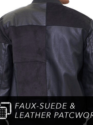 Bogo - Men's Mixed Suede Color Block Bomber Jacket