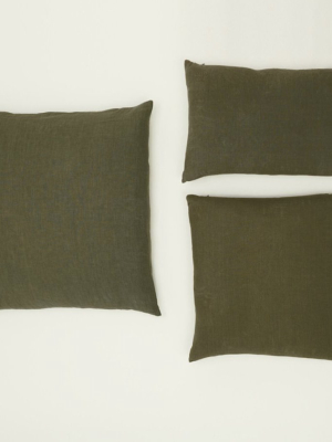 Olive Simple Linen Pillow