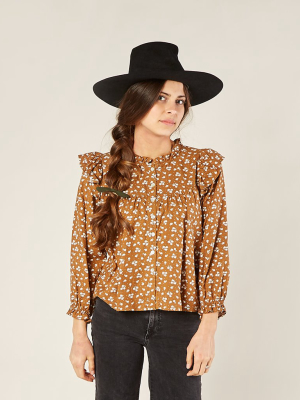 Rylee & Cru Women's Ditsy Rooney Blouse In Cinnamon