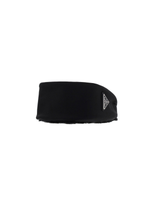 Prada Logo Plaque Buckled Headband