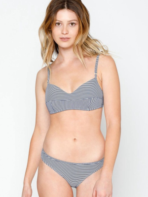 Ines Sweetheart Padded Bralette Bikini Top - Cannes Stripe Print