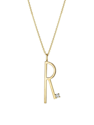 Type Letter "r" Pendant Necklace