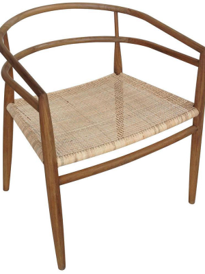 Noir Finley Teak Chair With Rattan