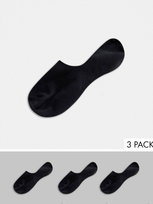 Selected Homme 3 Pack Invisible Socks In Black