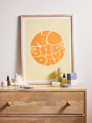 Phirst No Bad Days Retro Sun Art Print