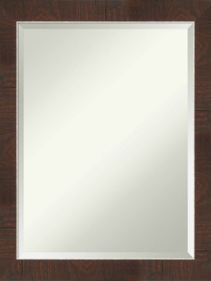 22" X 28" Wildwood Framed Bathroom Vanity Wall Mirror Brown - Amanti Art