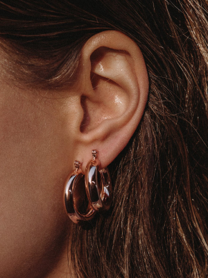 Baby Amalfi Tube Hoops- Rose Gold (ships Mid August)