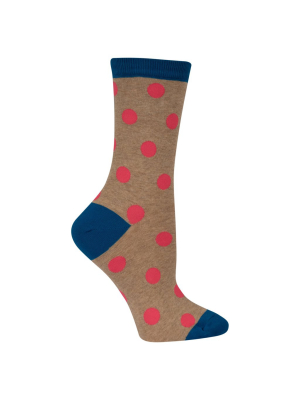 Women's Large Polka Dots Crew Socks