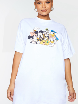 Plus White Disney Character T Shirt Dress