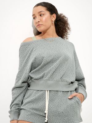 Ae Fleece Off-the-shoulder Sweatshirt