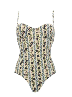 Tory Burch Printed Underwire One-piece Swimsuit