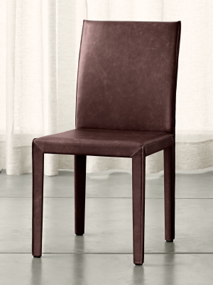 Folio Merlot Top-grain Leather Dining Chair