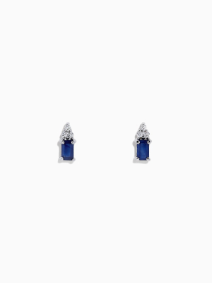 Effy 14k White Gold Sapphire And Diamond Earrings, 0.85 Tcw